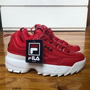 Fila red disruptor sneakers nwt